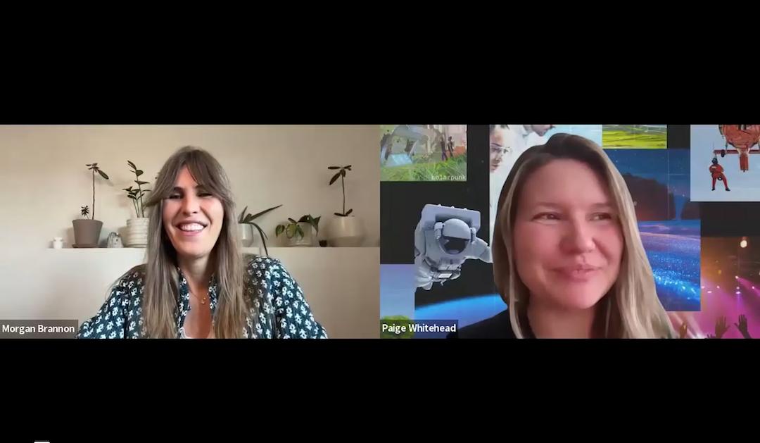 Morgan Brannon of Thrive Impact Fund interviewing Lux Bio founder Paige Whitehead about impact investment funding during a virtual exit interview.